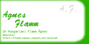 agnes flamm business card